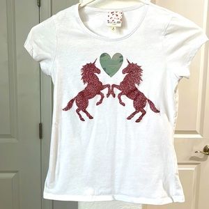 Girls short sleeve unicorn shirt